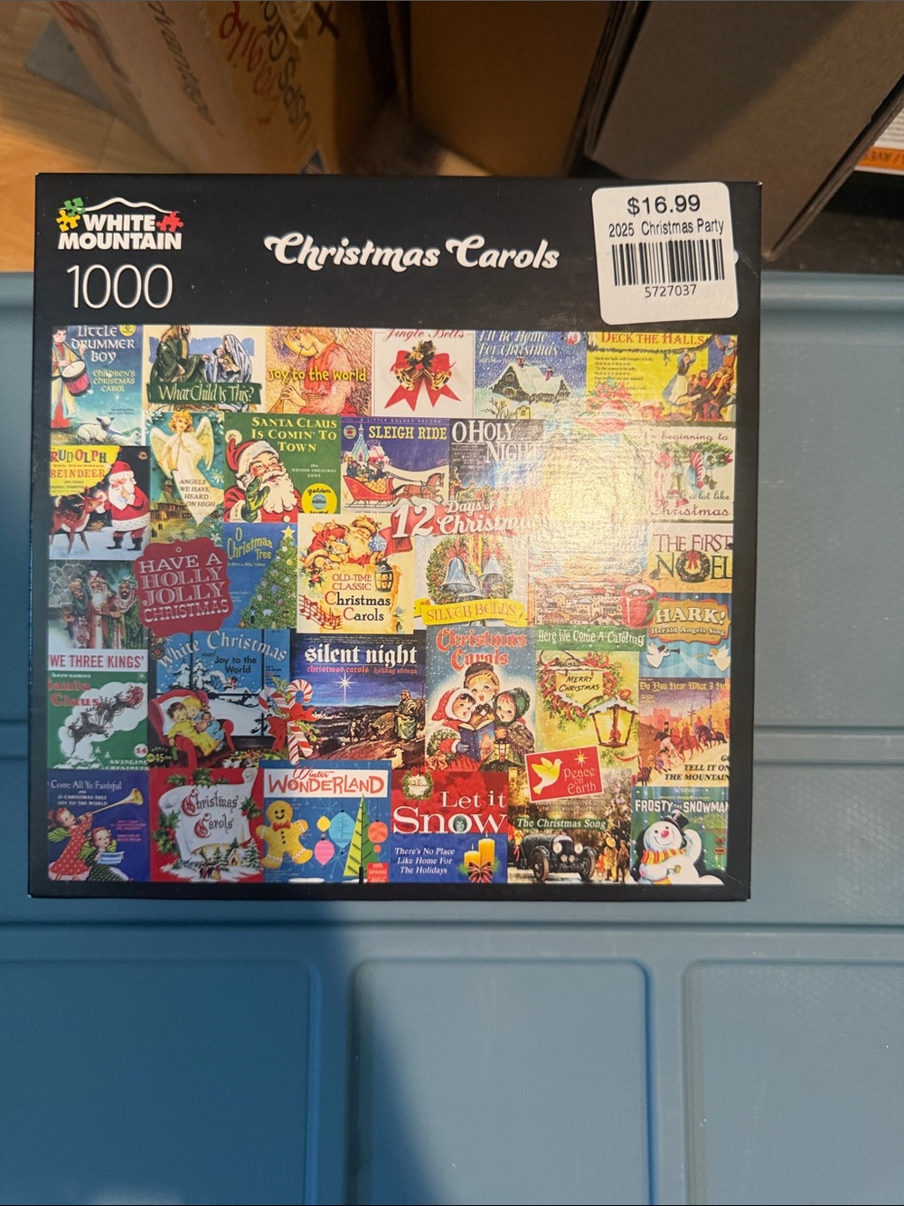 White Mountain Christmas Carols Puzzle - Red Green Blue Yellow